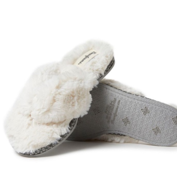 Dearfoams Flip Flop Plush Furry Lined Memory Foam House Shoe Slipper Small 5-6 - Picture 10 of 10